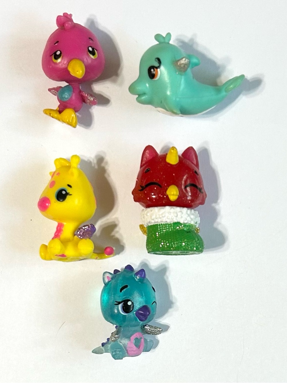 4/$20 Hatchimals Lot 5 Flamingoose, Girreo Giraffe, Dolfinch, Savannah Draggle +